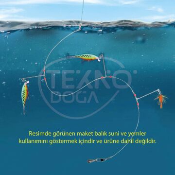 TAMSET Çelik Telli 3 Köstekli Boncuklu Hazır Olta Takımı