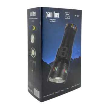 Panther 6000 Lümen Lazer LED USB Şarjlı El Feneri PT-4117
