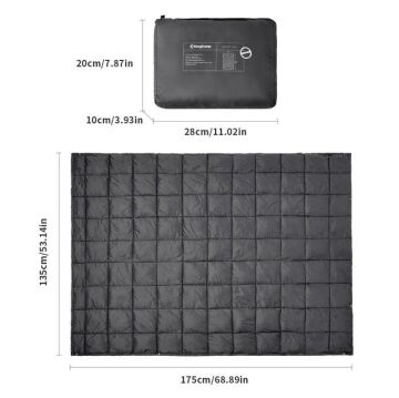 KingCamp Smart 540 Giyilebilir Panço Kamp Battaniyesi Siyah