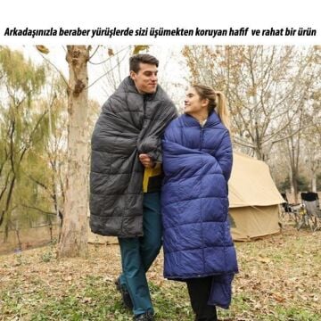 KingCamp Smart 540 Giyilebilir Panço Kamp Battaniyesi Siyah