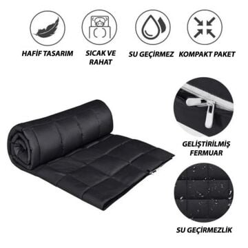 KingCamp Smart 540 Giyilebilir Panço Kamp Battaniyesi Siyah