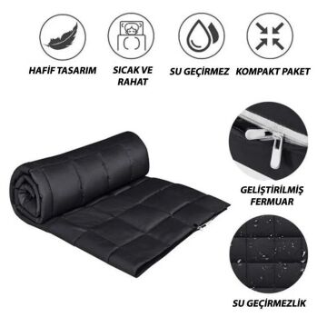 KingCamp Smart 540 Giyilebilir Panço Kamp Battaniyesi Siyah