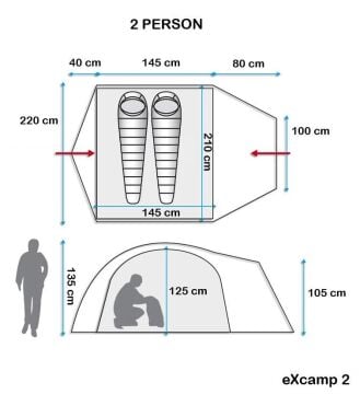 Evolite Excamp Pro 2 Kişilik 4 Mevsim Kamp Çadırı