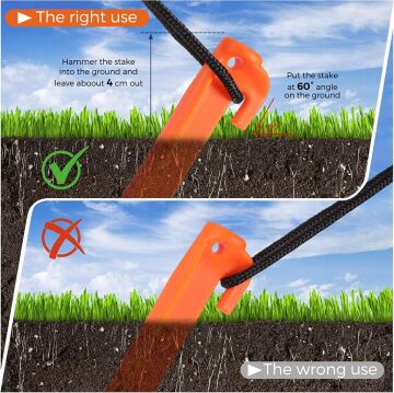 Evolite Arancio ABS 23cm Plastik Çadır Kazığı 6 ad.