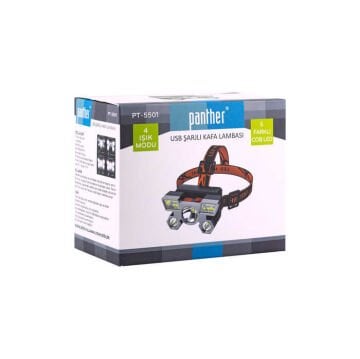 Panther 800 Lümen USB Şarjlı COB LED Kafa Lambası PT-5501