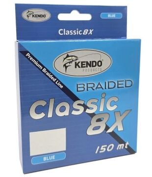 Kendo Classic 150m 8x 8 Kat Örgü İp Olta Misinası Blue 0.12mm