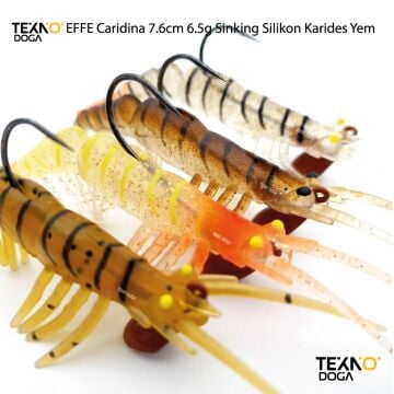 EFFE Caridina 7.6cm 6.5g Silikon Karides Yem 4 Renkli Set