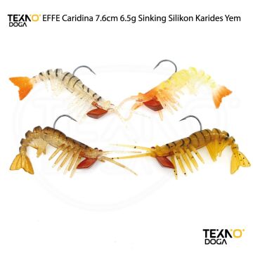 EFFE Caridina 7.6cm 6.5g Silikon Karides Yem 4 Renkli Set