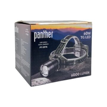 Panther 6000 Lümen TG LED USB Şarjlı Kafa Lambası PT-5976
