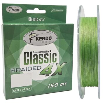 Kendo Classic 150m 4x 4 Kat Örgü İp Olta Misinası Apple Green 0.08mm