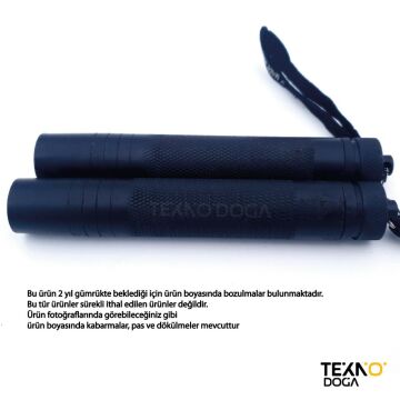 W38 Teleskopik Mini Çelik Jop 41cm Cop Kılıflı Siyah