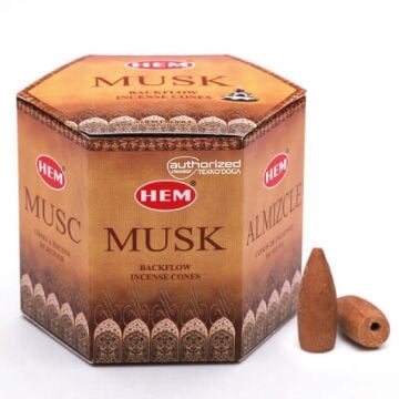 HEM Musk Backflow Geri Akışlı Konik Şelale Tütsü 40ad Misk