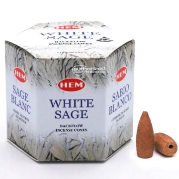 HEM White Sage Backflow Geri Akışlı Konik Şelale Tütsü 40ad