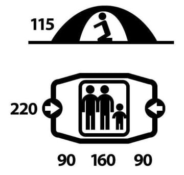HUSKY Burton 2+1 Kişilik 3 Mevsim Kamp Çadırı Yeşil
