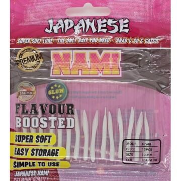 Japanese Nami 3cm Aromalı LRF Silikon Yem 304 Glow 15ad.