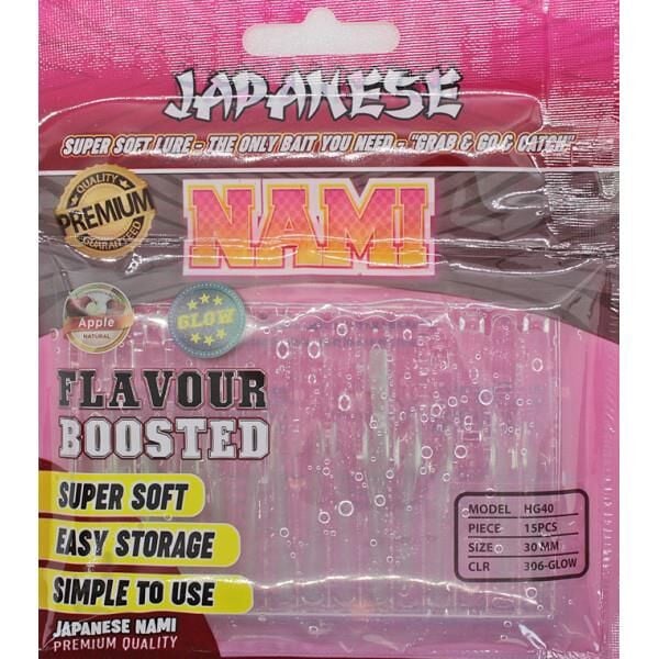 Japanese Nami 3cm Aromalı LRF Silikon Yem 306 Glow 15ad.
