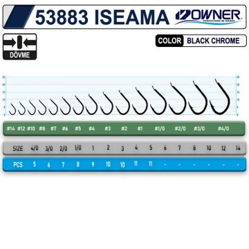 Owner 53883 Iseama Black Chrome Çupra Mercan Sazan Olta İğnesi