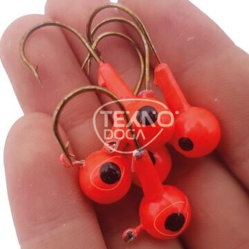 EFFE İğneli Silikon Yem Zokası Kırmızı Siyah LRF Jighead 5ad