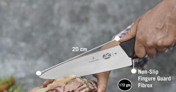 Victorinox Fibrox 20cm Ekstra Geniş Dilimleme Bıçağı 5.2063.20 Siyah