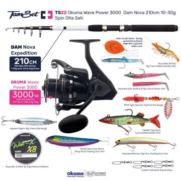 TAMSET Wave Power 3000 Nova 210cm 10-30g Spin Olta Seti TS22