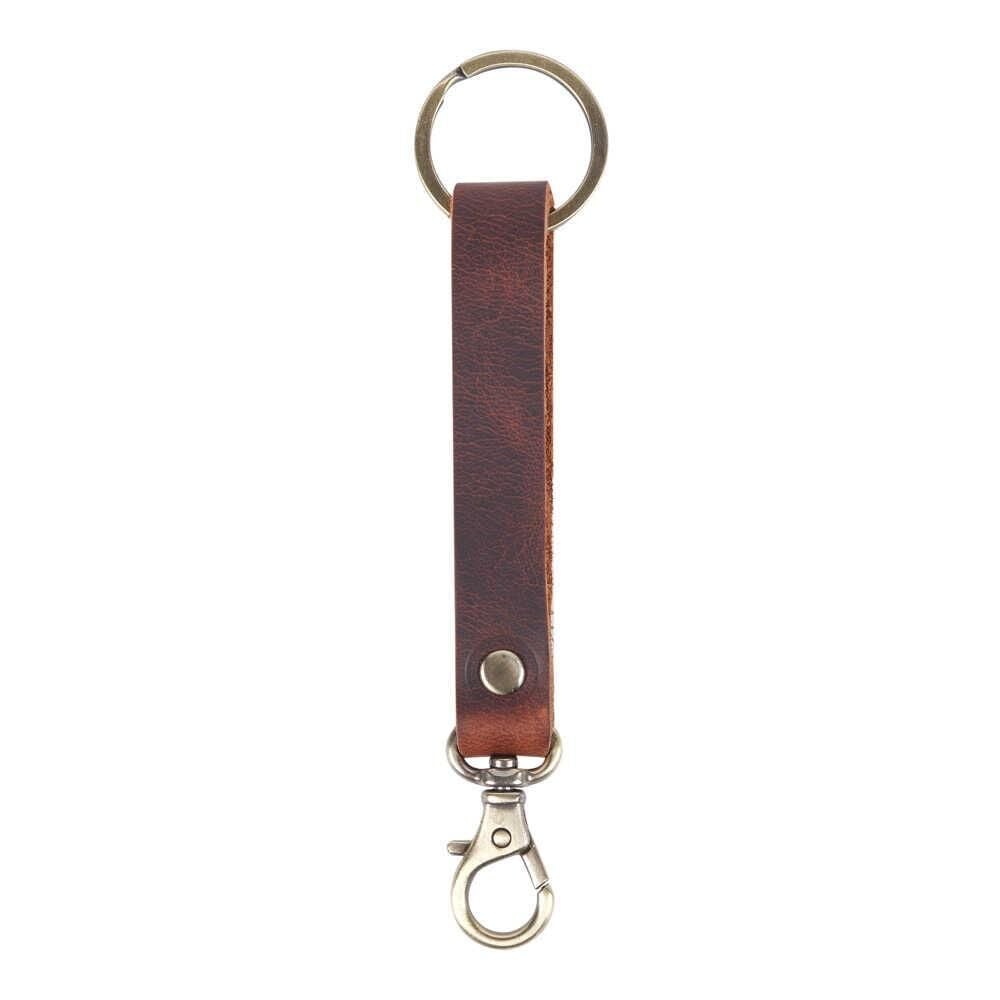 TAMSET Kancalı Deri Anahtarlık Koyu Kahve