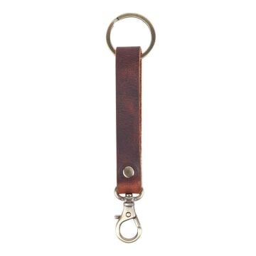 TAMSET Kancalı Deri Anahtarlık Koyu Kahve