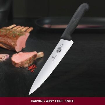 Victorinox Fibrox 22cm Tırtıklı Dilimleme Bıçağı 5.2033.22 Siyah