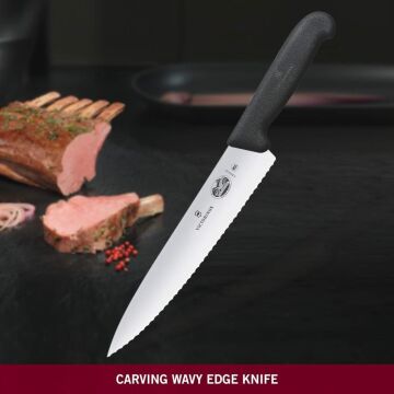 Victorinox Fibrox 22cm Tırtıklı Dilimleme Bıçağı 5.2033.22 Siyah