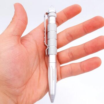 Taktik Kişisel Savunma Kalemi Kubaton Cam Kırıcı Gümüş