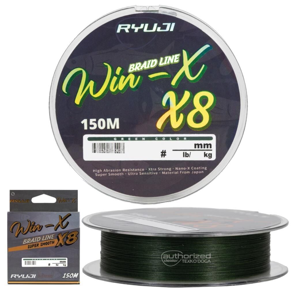 Ryuji WinX 8x 8 Kat 150m Örgü İp Misina Green Yeşil 0,18mm