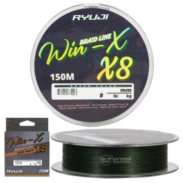Ryuji WinX 8x 8 Kat 150m Örgü İp Misina Green Yeşil 0,16mm