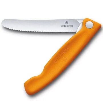Victorinox 11cm Katlanır Tırtıklı Domates Bıçağı Turuncu 6.7836.F9B