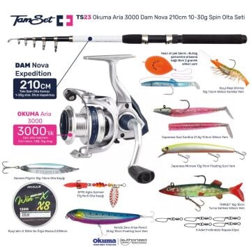 TAMSET Okuma Aria 3000 Nova 210cm 10-30g Spin Olta Seti TS23