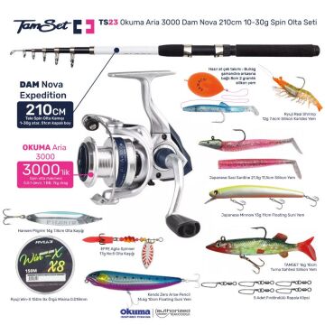 TAMSET Okuma Aria 3000 Nova 210cm 10-30g Spin Olta Seti TS23