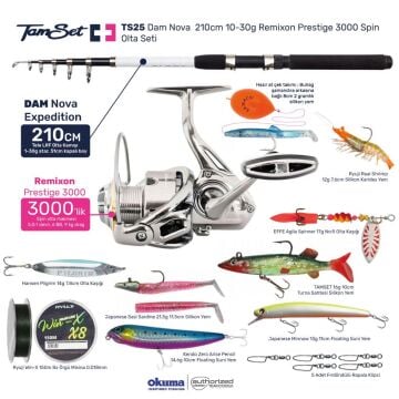 TAMSET Prestige 3000 Nova 210cm 10-30g Spin Olta Seti TS25