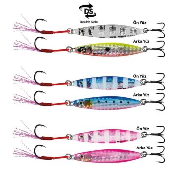 EFFE 3'lü Spin Jig Yem Seti Zebra Mix Çift Yüzlü HG1891