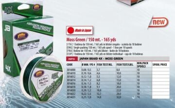 Lineaeffe Japan Braid 4x 150m 4 Kat İp Misina Yeşil