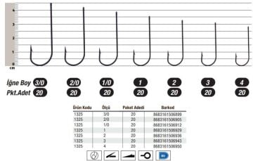 Japanese Abardeen 1325 Lüfer Olta İğnesi Uzun Saplı Delikli