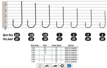 Japanese Abardeen 1325 Lüfer Olta İğnesi Uzun Saplı Delikli