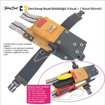 TAMSET V1 Deri Kütüklük 4+1 Bıçak Masat Kütüklüğü