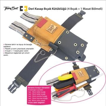 TAMSET V1 Deri Kütüklük 4+1 Bıçak Masat Kütüklüğü