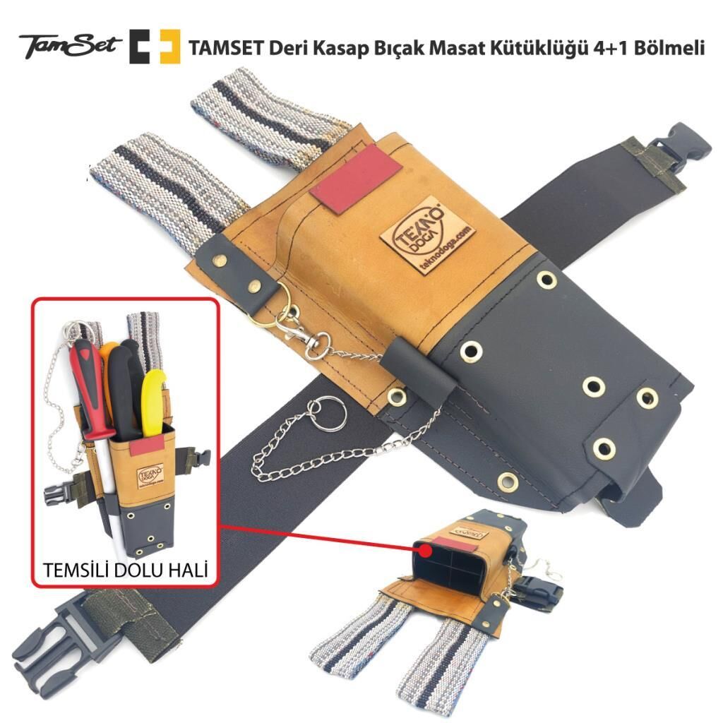 TAMSET V1 Deri Kütüklük 4+1 Bıçak Masat Kütüklüğü