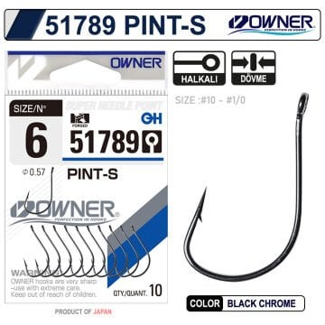 Owner 51789 Pint-S Black Chrome Olta İğnesi