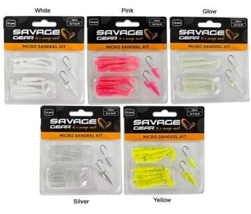 Savage Gear LRF Micro Sandeel Kit (2 Jighead+10 Silikon) Yem Seti Pink
