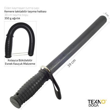 Masolet W35 Plastik Kauçuk Polis Jopu 39cm Kemer Askılı