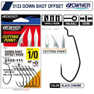 Owner 5133 Down Shot Offset Olta İğnesi Black Chrome
