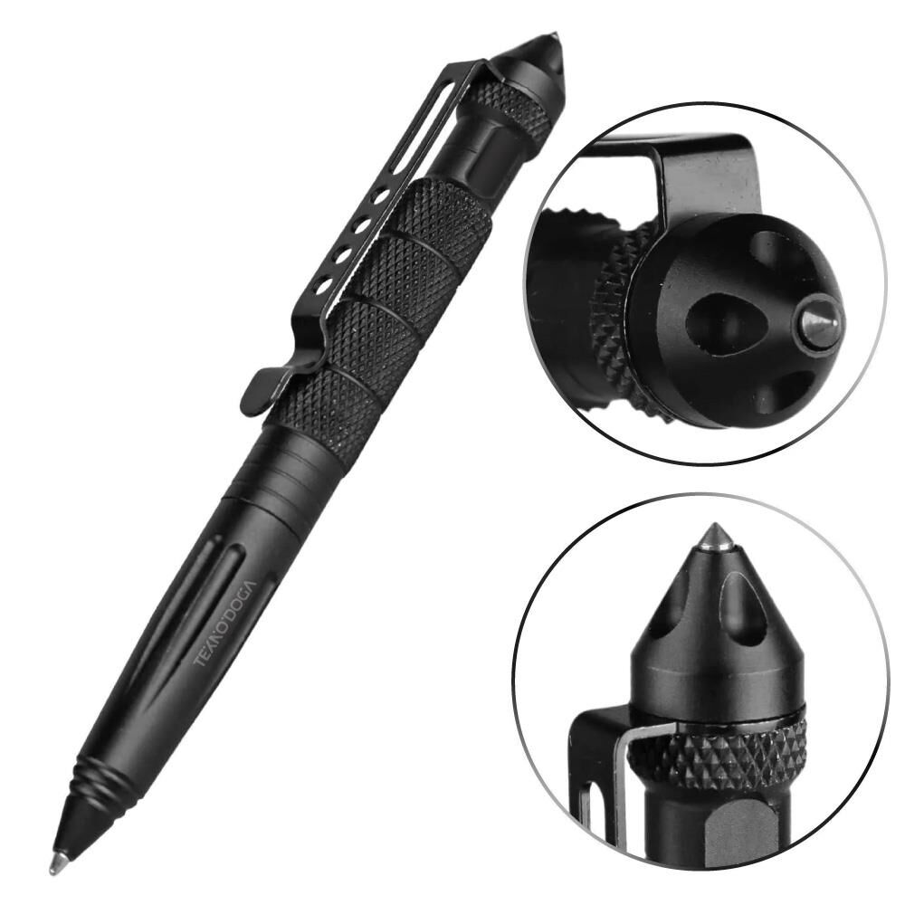 Taktik Kişisel Savunma Kalemi Kubaton Cam Kırıcı Siyah