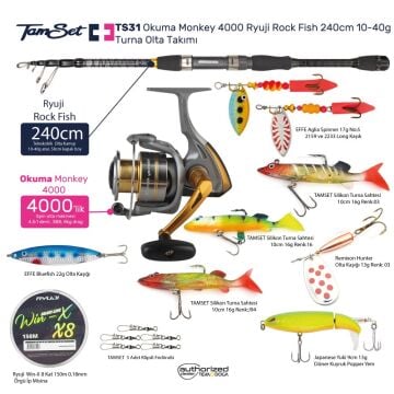 TAMSET Monkey 4000 Rockfish 240cm 10-40g Turna Olta Seti TS32
