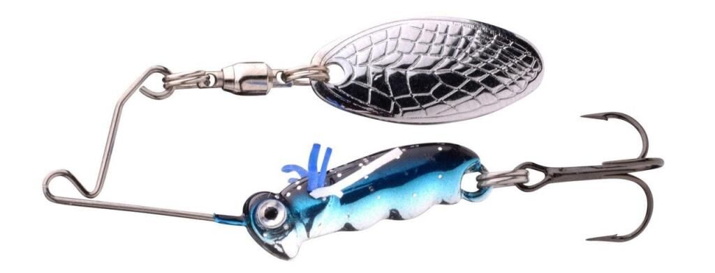 SPRO Larva Spinner Bait 4cm 7g Kaşık Üçlü İğne Chrome Blue
