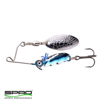 SPRO Larva Spinner Bait 4cm 7g Kaşık Üçlü İğne Chrome Blue